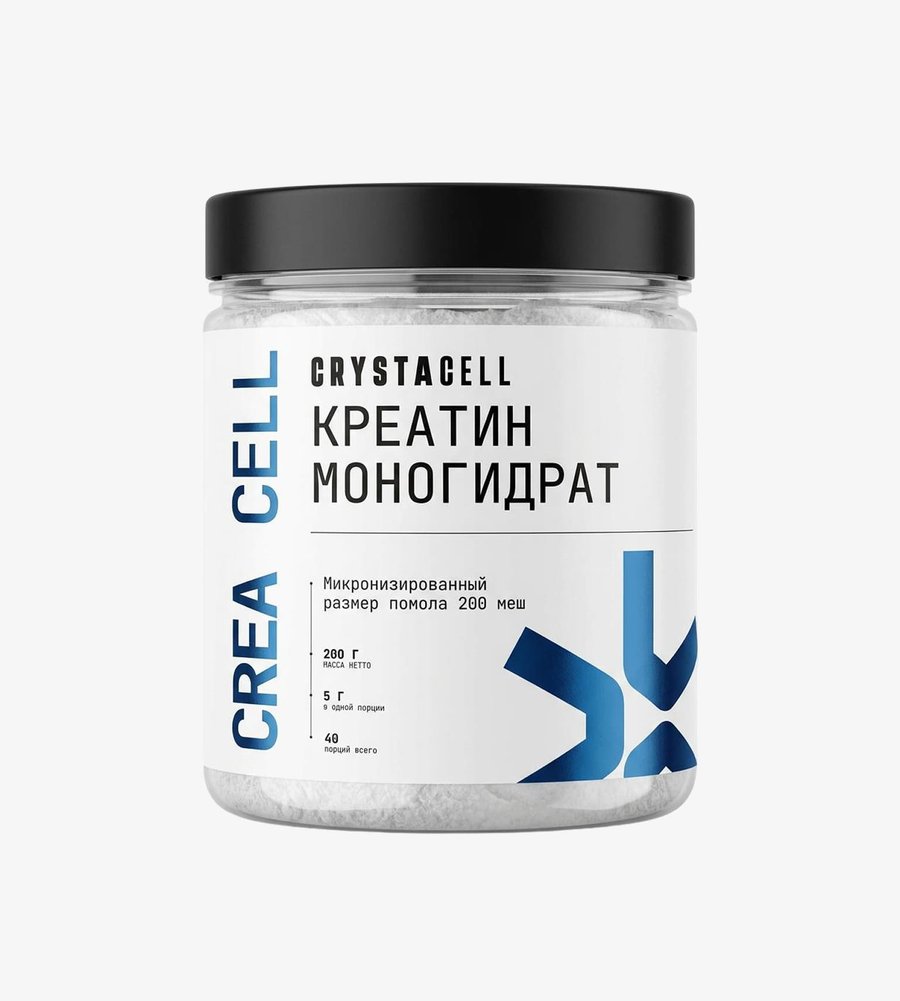 CREA CELL, креатин моногидрат 200 g — упаковка CRYSTACELL